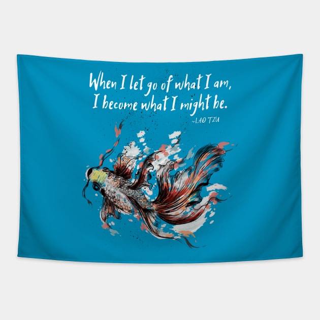 Timeless Wisdom - Lao Tzu Quote White Text Tapestry by Underthespell