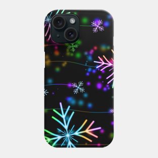 Colourful snowflakes in winter - simple design Phone Case