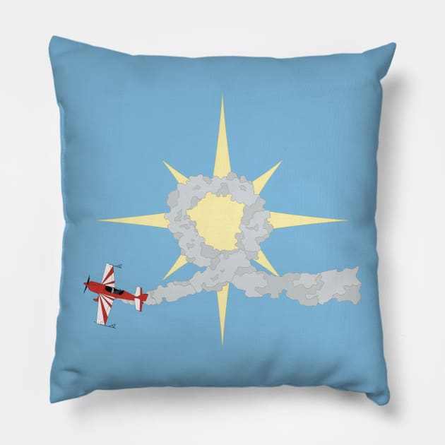 Stunt Plane Loop Pillow by Kassi Skye