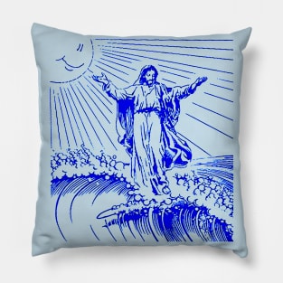 Surfing Jesus Pillow