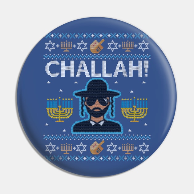 Funny Ugly Hanukkah Sweater, Challah Gangster Pin by HolidayoftheWeek