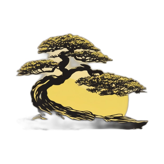 Golden Moonlight Bonsai Tree Art No. 565 by cornelliusy