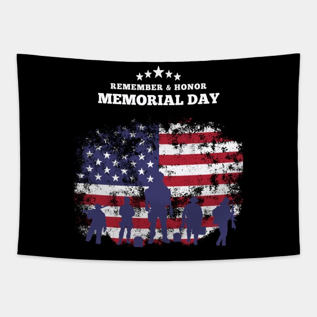 Red and Blue Patriotic Memorial Day Tapestry by unique_design76