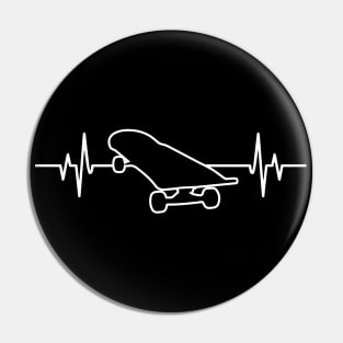 Skateboard Heartbeat - Cool Funny Skater Gift Pin