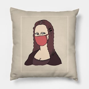 SOCIAL DISTANCING MONA LISA Pillow