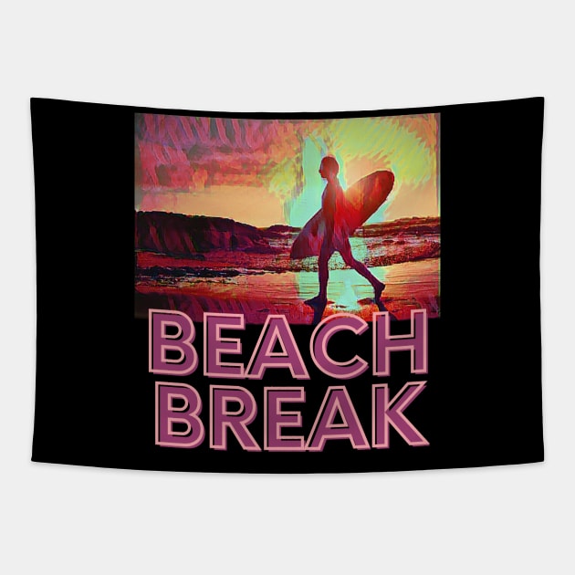 Beach Break (surfer at sunset) Tapestry by PersianFMts