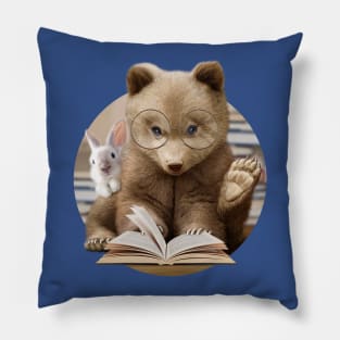 BEAR & RABBIT READING BOOK Pillow