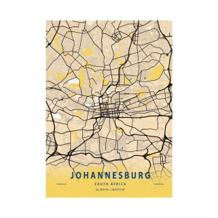 Johannesburg - South Africa Yellow City Map T-Shirt