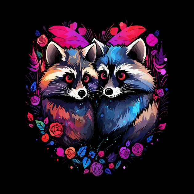 Raccoon Couple Valentine by JH Mart