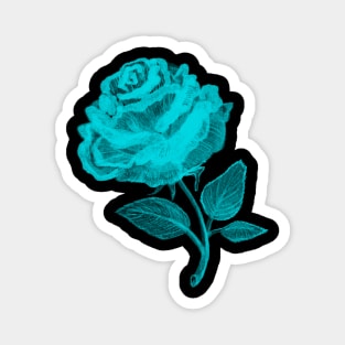 Bright Blue Rose of Hope Magnet