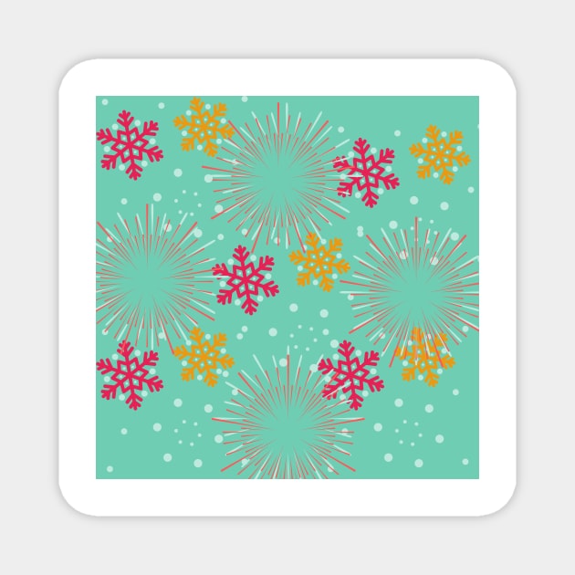 Christmas snow flakes Magnet by KylePrescott