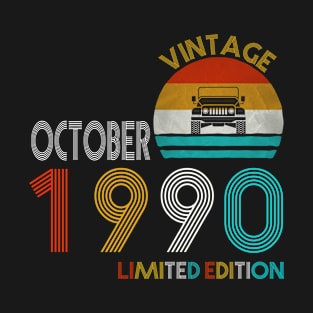 Vintage Jeep October 1990 Limited Edition Jeeps Lover Birthday Gift T-Shirt