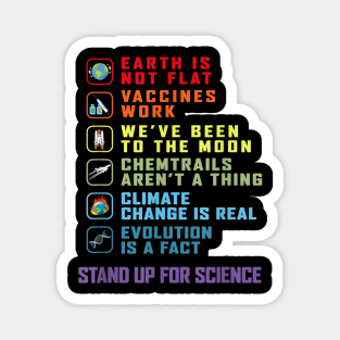 Earth Is Not Flat T-Shirt Stand Up For Science Teacher Magnet