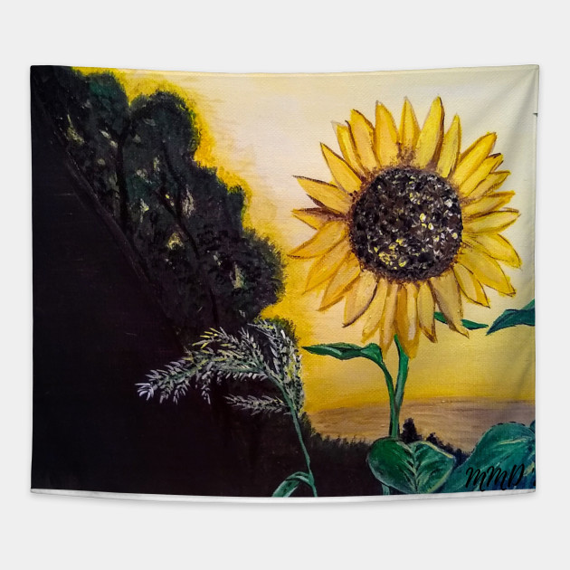 Sunflower Summer Sunflower Painting Tapestry Teepublic