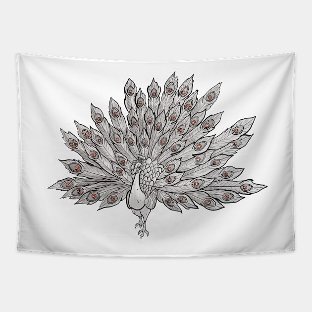 Peacock (White) Shirt Tapestry by TriBlurr84