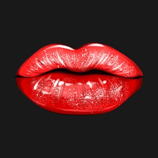 Lips with red  lip gloss design T-Shirt