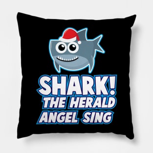 'Shark! The Herald Angels Sing' Funny Christmas Shark Pillow