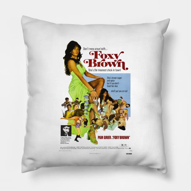 FOXY BROWN Pillow by CITYGIRLCREATES