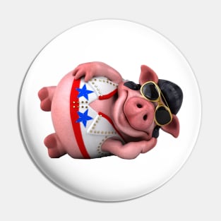 ELVIS PRESLEY STYLE FUNNY PIG ROCKER Pin