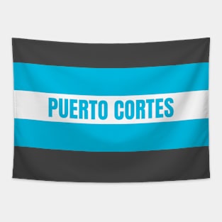 Puerto Cortes City in Honduras Flag Colors Tapestry