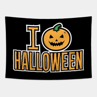 I Love Halloween Spooky Pumpkin Tapestry