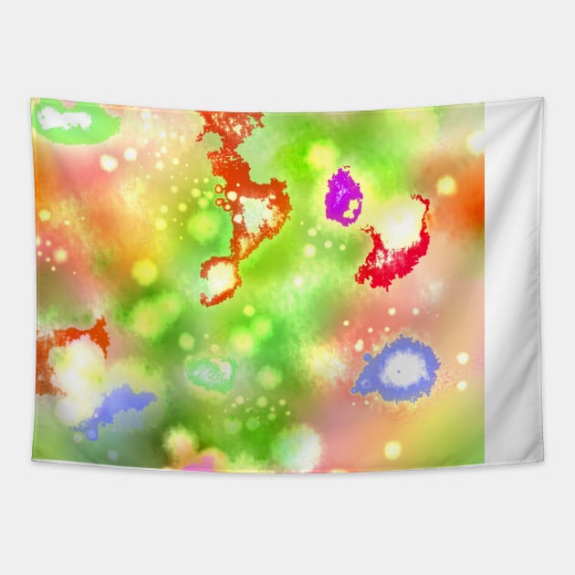 colorful abstract shapes pattern Tapestry by Artistic_st