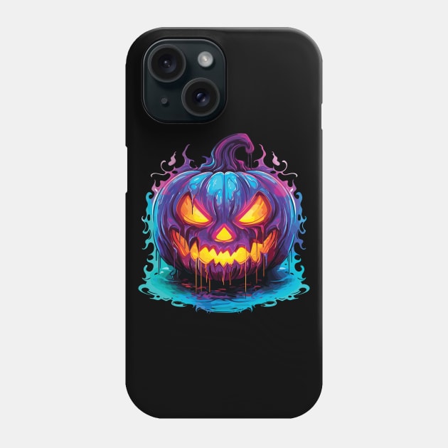 Holographic Halloween Creepy Pumpkin Phone Case by PaulJus