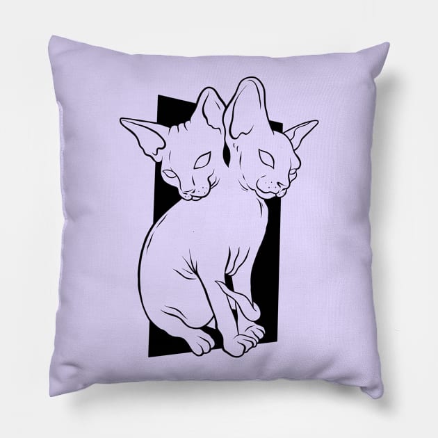 Cosmic Duality (black lines) Pillow by Spazzy Newton