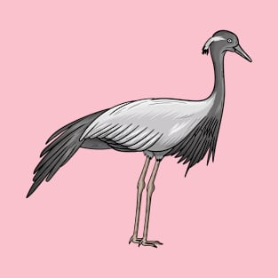 Demoiselle crane bird cartoon illustration T-Shirt