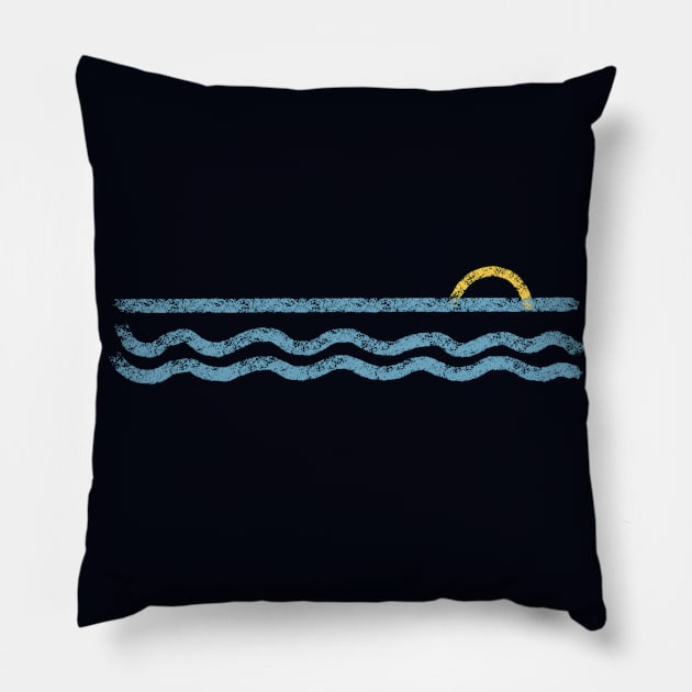 Summer Sunset Waves Pillow by Vanphirst