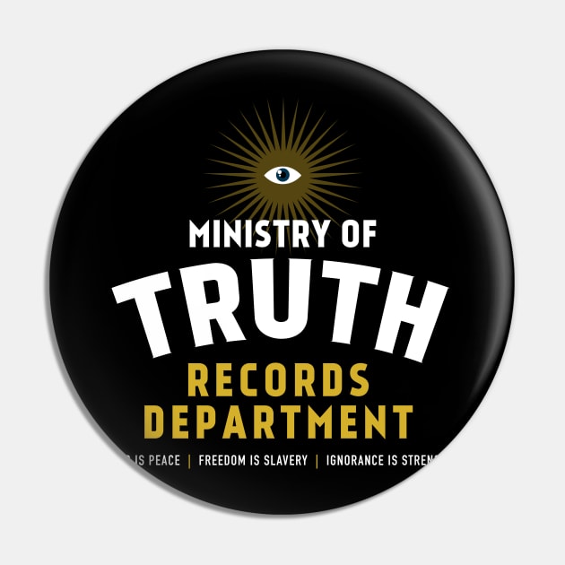 Ministry of Truth Records Department Pin by MindsparkCreative