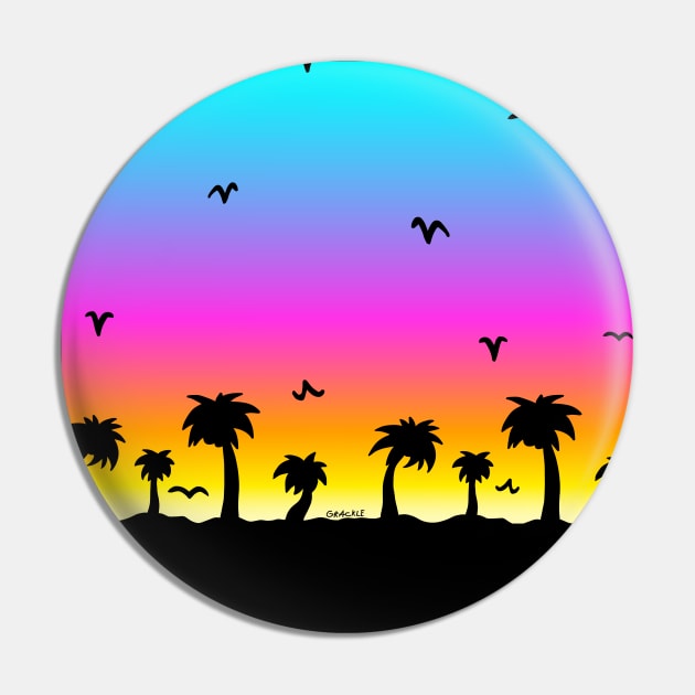 Sunset On The Beach Pin by Jan Grackle