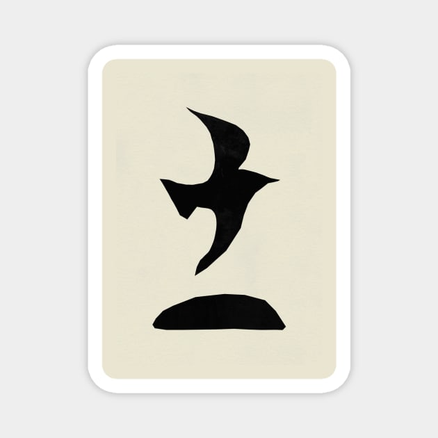 Black Paper Bird Magnet by OZOROZO