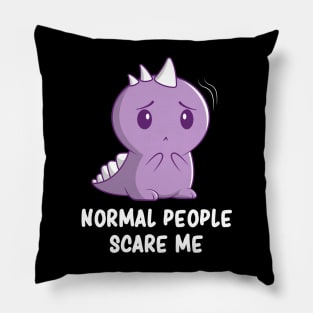 Introverts Humor Cute Kawaii Dinosaur Social Anxiety Sarcasm Pillow