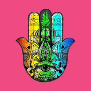 LGBT Hamsa Hand Yoga Tattoo Design T-Shirt