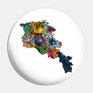 Spirograph Patterned Armenia Administrative Divisions Map Pin