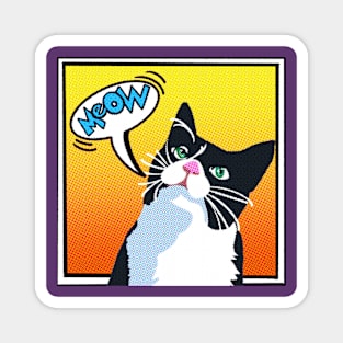 Comic Strip Tuxedo Cat Magnet