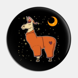 Sleepy Llama Bedtime Pajamas Dreaming Stars Moons Pin