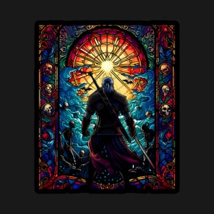 Monster Hunter in Stained Glass - Witcher T-Shirt