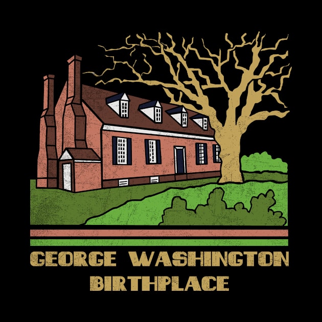 George Washington Birthplace National Monument Nature Lover Vintage Retro Skyline Hiking Outdoor Travel Adventure by NickDezArts