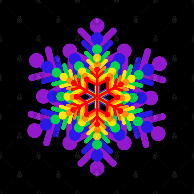 Rainbow Gay Pride Snowflakes by Muzehack