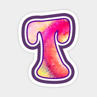 Letter T Hippie Tie Dye Magnet