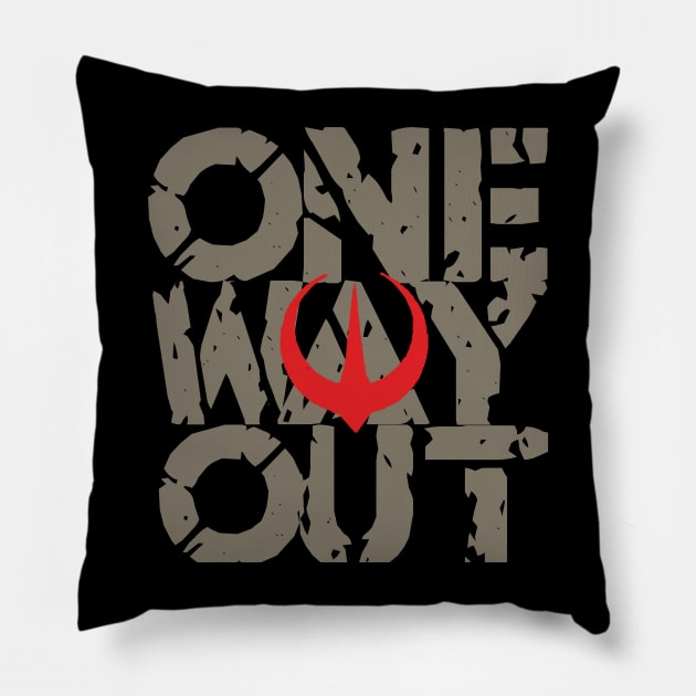 One Way Out Pillow by Heaze Tees