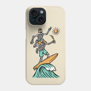 couple of skulls are surfing Phone Case