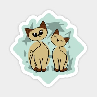 Retro Siamese Cat - Cute Vintage Magnet