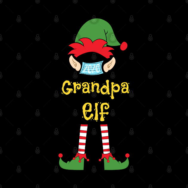 2020 Masked Christmas Elf Family Group Matching Shirts -  Grandpa by Funkrafstik