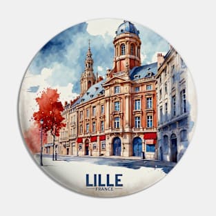 Lille France Vintage Travel Poster Tourism Pin