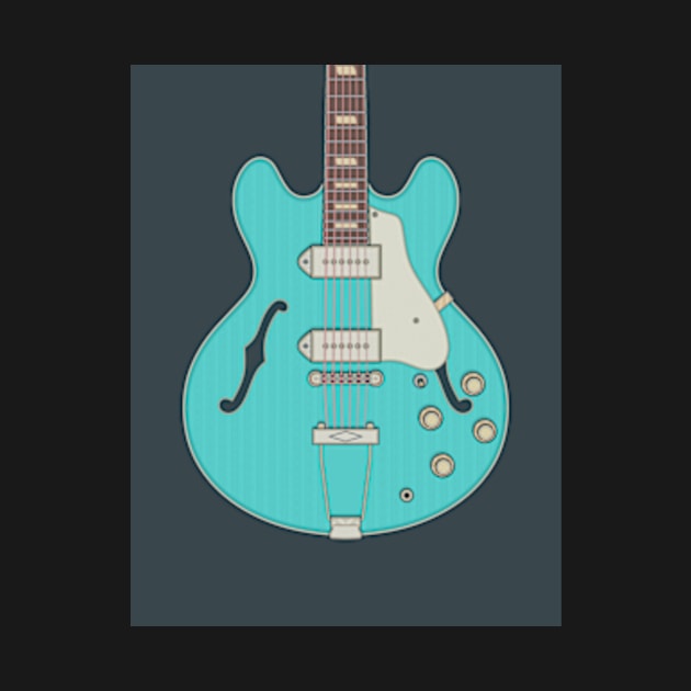 Turquoise Kasino Guitar by milhad