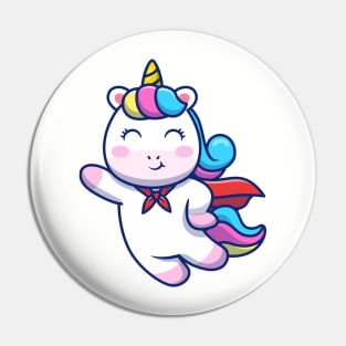 Cute Super Hero Unicorn Flying Pin