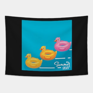 Inflatable ducks, summer feeling Tapestry